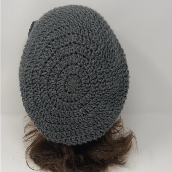 Gray slouchy beanie hat 20 - 22 inches stretchy New hand crochet by me - Picture 4 of 8